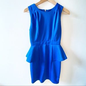 Bisou Bisou royal blue peplum dress